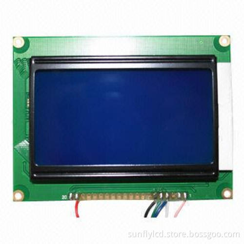 128x64 Graphic LCD Module, Yellow-green LED Backlight